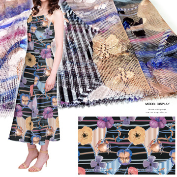 Impreso ropa de encaje de malla / materia textil / tela del vestido